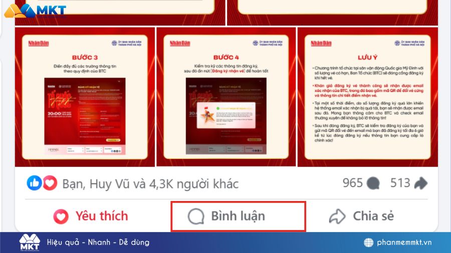 cách xem thời gian comment trên Facebook của người khác