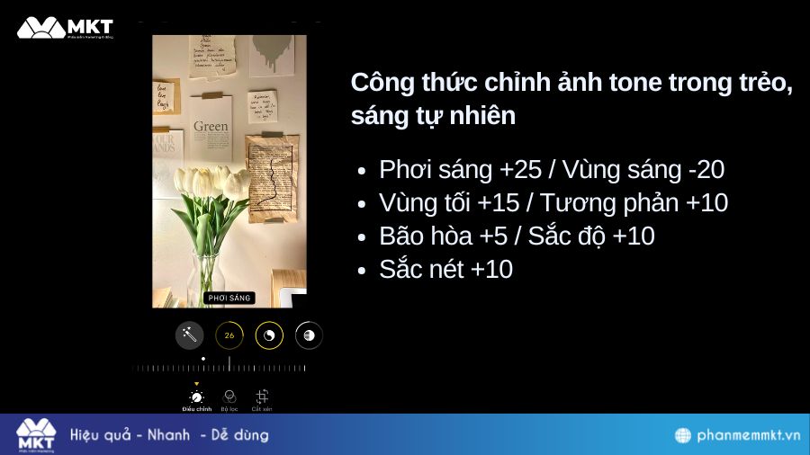 Công thức chỉnh ảnh tone trong trẻo