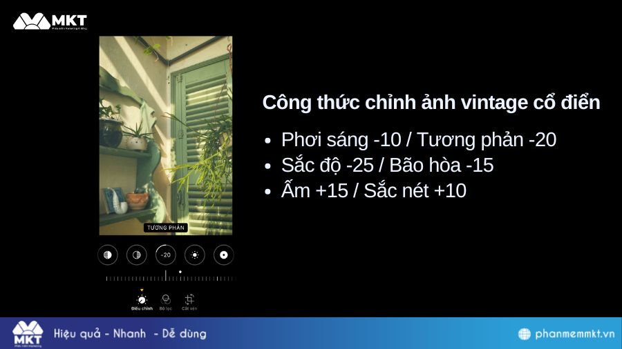 Công thức chỉnh ảnh vintage cổ điển