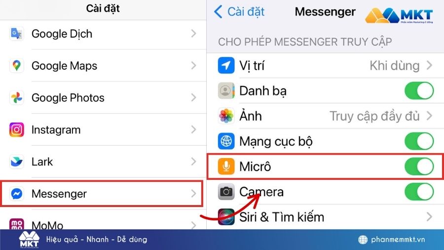 Ghi âm Messenger bị lỗi