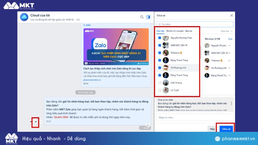 Hướng dẫn gửi tin nhắn Zalo OA hàng loạt trên máy tính  