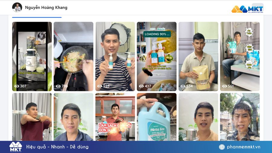 MKT Viral giúp anh Khang đăng video Reels Facebook hàng loạt tự động