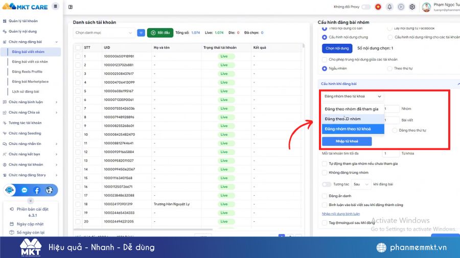 phần mềm bán hàng Facebook