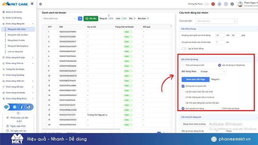 phần mềm bán hàng Facebook