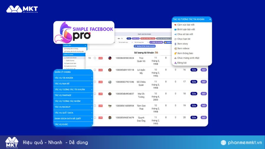 Tool chăm sóc Fanpage bằng nick thật – Simple Facebook