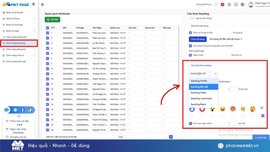 Phần mềm MKT Page