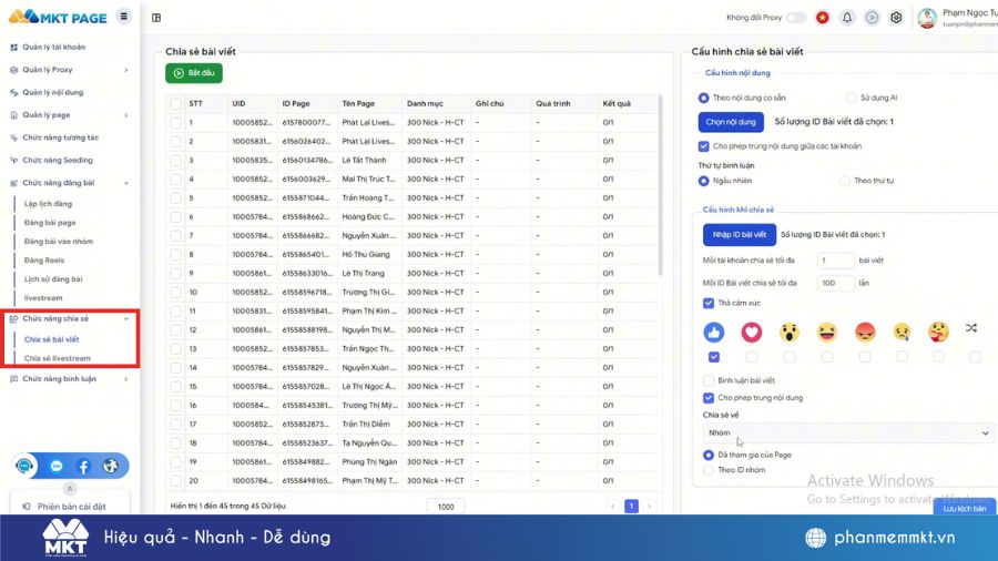 Phần mềm MKT Page