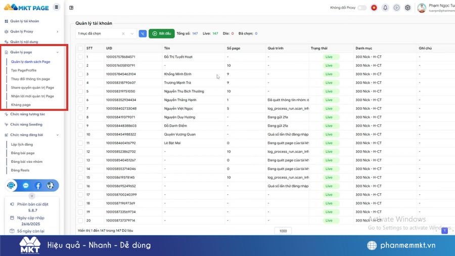 Phần mềm MKT Page