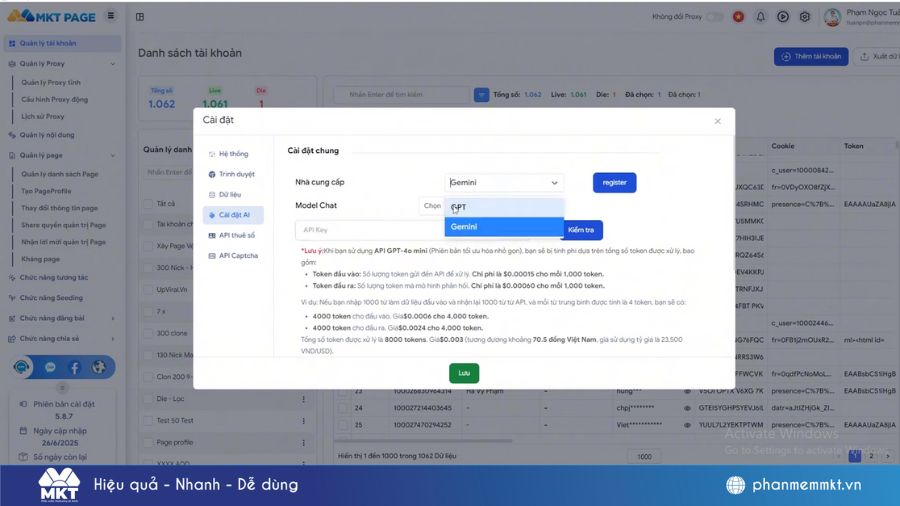 Phần mềm MKT Page