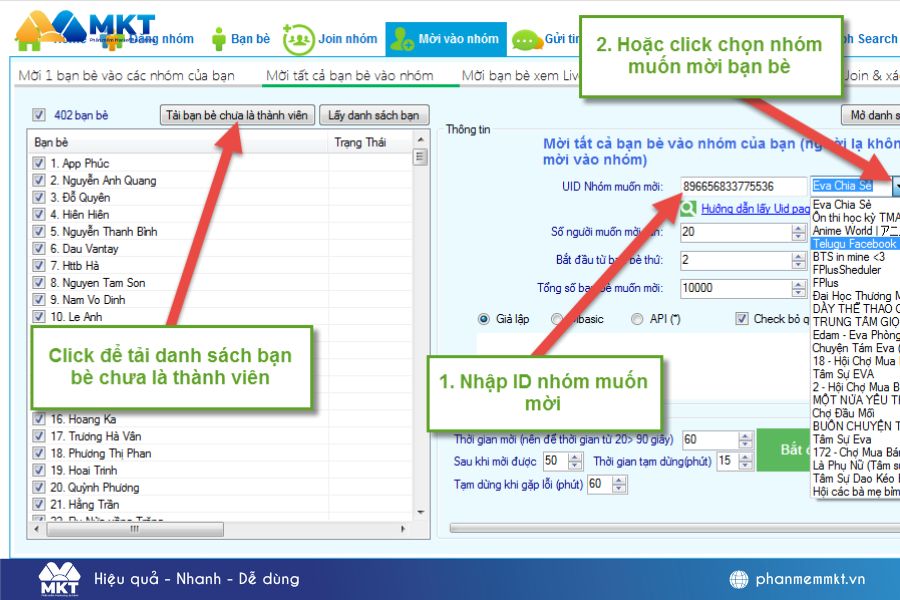 phần mềm share group facebook