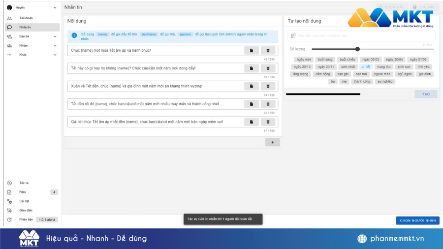 Phần mềm spam Zalo miễn phí tốt cho người mới