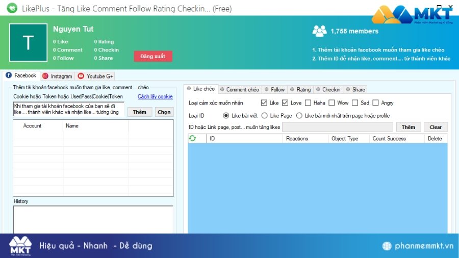 Tool tăng follow Facebook Phần mềm tăng follow Facebook