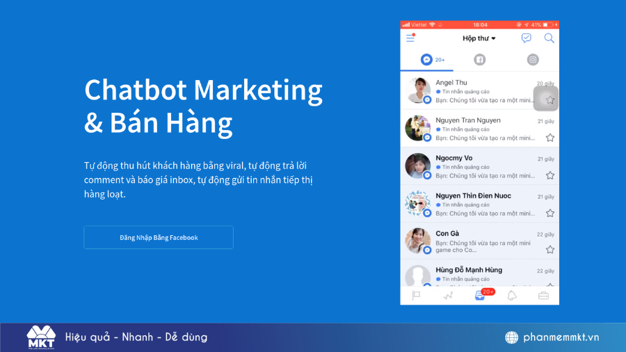 phần mềm trả lời tin nhắn fanpage