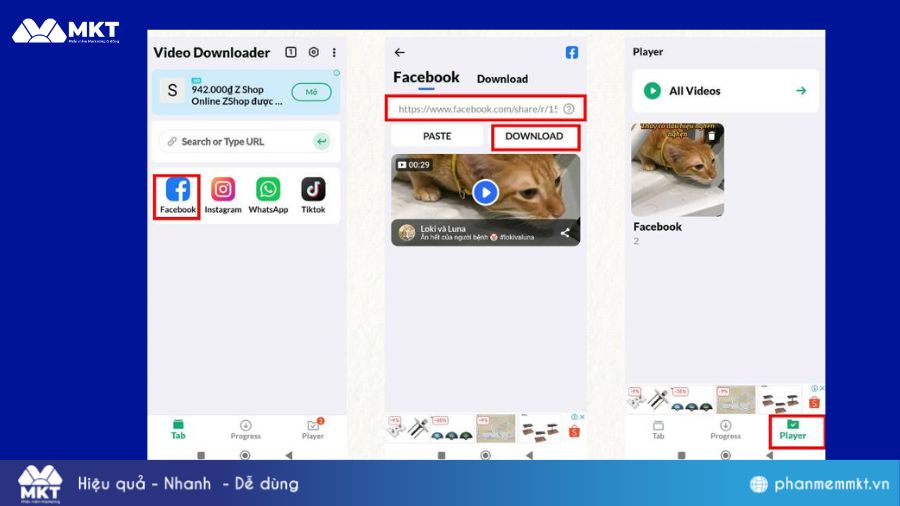Tải video fb riêng tư bằng điện thoại Android 