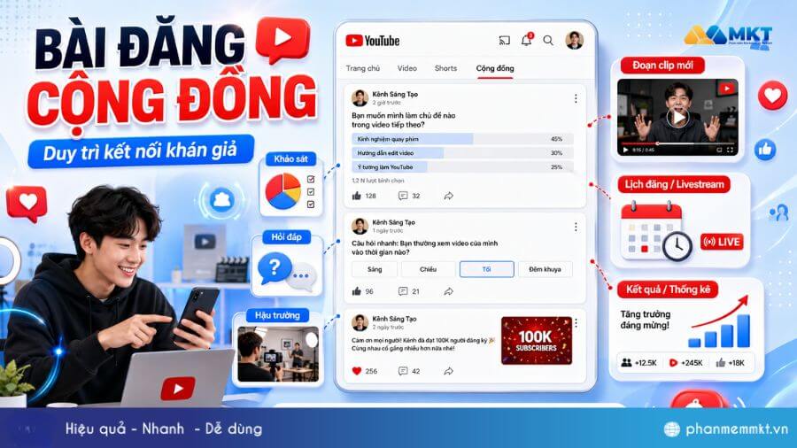 12 Cách tăng sub Youtube miễn phí, hiệu quả 2026 3 Sử dụng bài đăng cộng đồng để duy trì kết nối