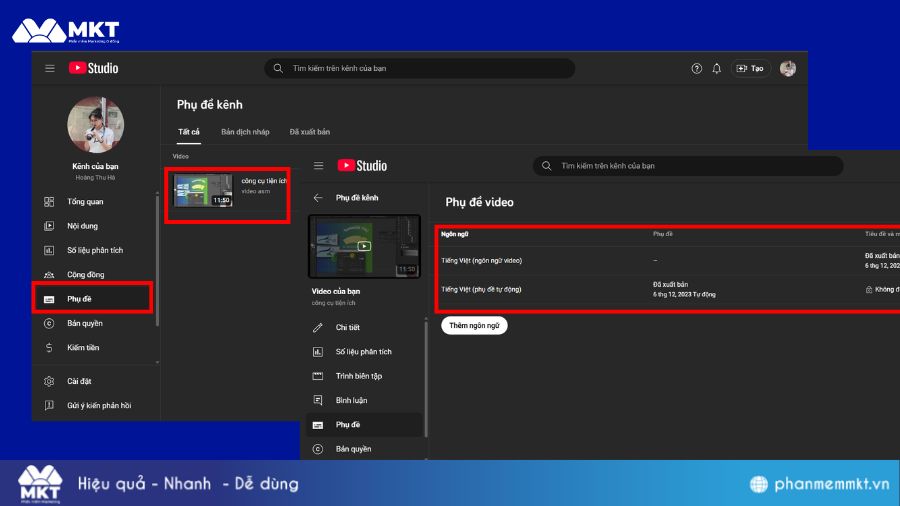 Tạo sub tự động miễn phí trên YouTube