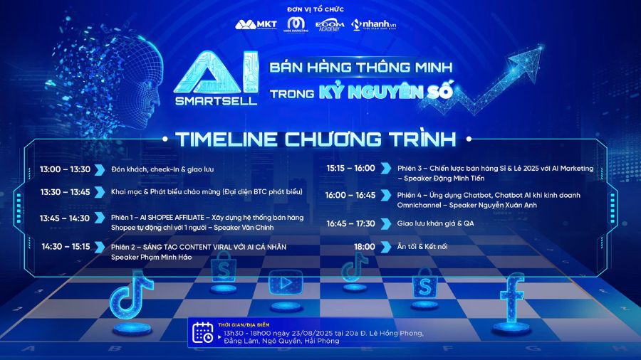Timeline sự kiện AI SMARTSELL AI: Bán hàng thông minh trong kỷ nguyên số