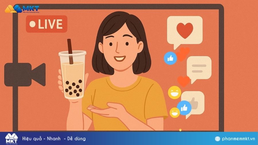Livestream bán trà sữa