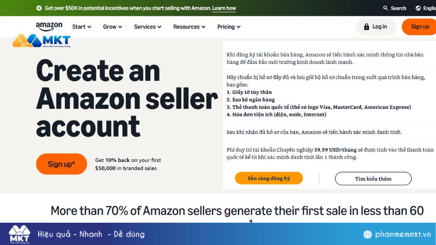 Hướng dẫn các bước cách bán hàng trên Amazon