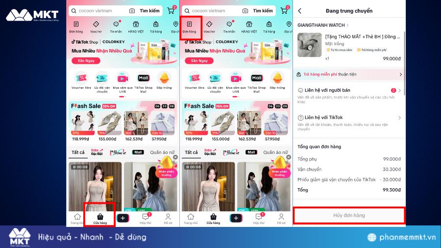 Cách hủy đơn hàng TikTok khi đã đóng gói