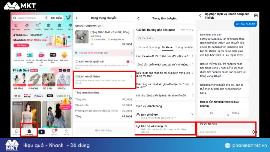 Cách hủy đơn hàng trên TikTok khi chưa đóng gói 