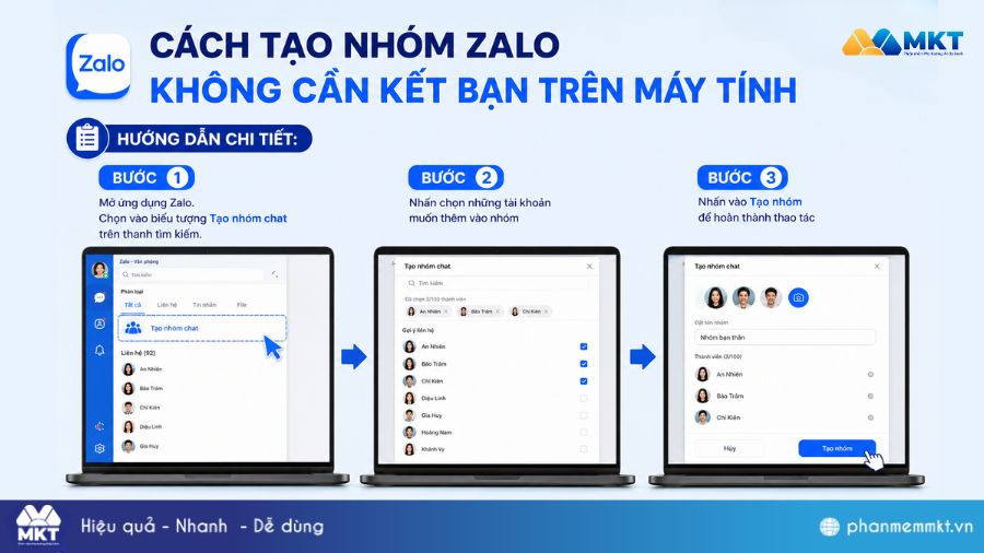 Hướng dẫn cách tạo nhóm Zalo không cần kết bạn cực đơn giản 6 Cách tạo nhóm Zalo không cần kết bạn trên máy tính