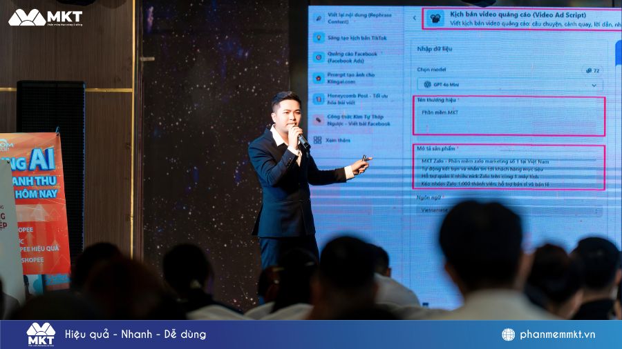 Cách ứng dụng AI vào marketing được anh Tiến chia sẻ tại sự kiện