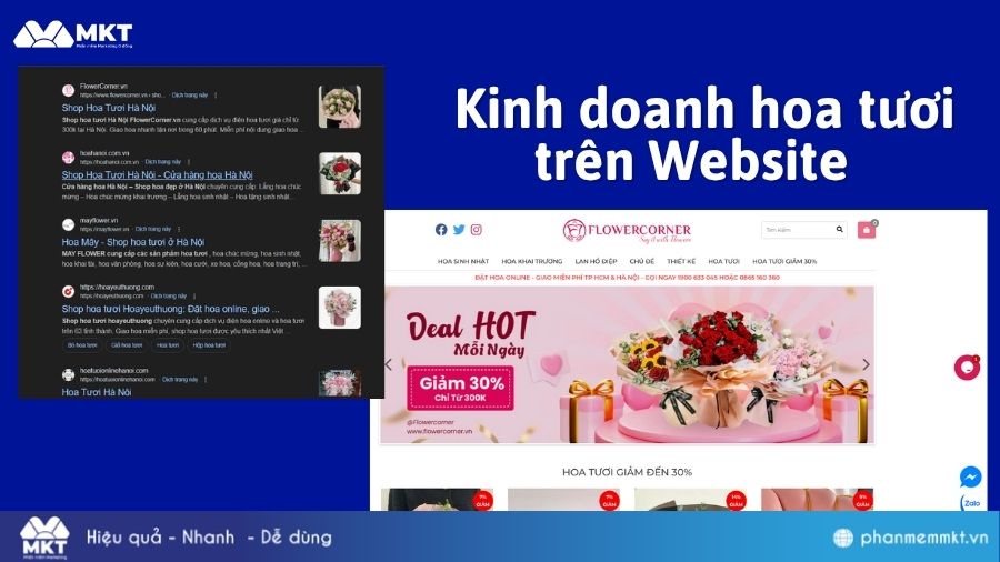 Kinh doanh hoa tươi trên Website 