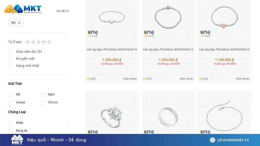 kinh doanh trang sức bạc online