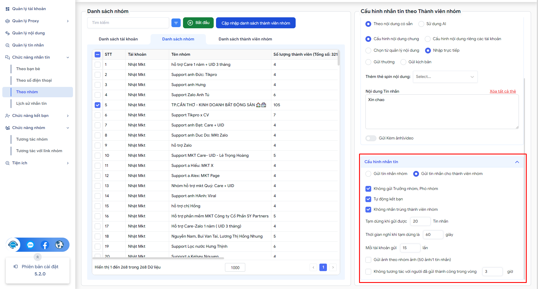 Phần mềm MKT Zalo - Phần mềm Zalo Marketing tự động 3 Tính năng gửi tin nhắn Zalo tự động của MKT Zalo