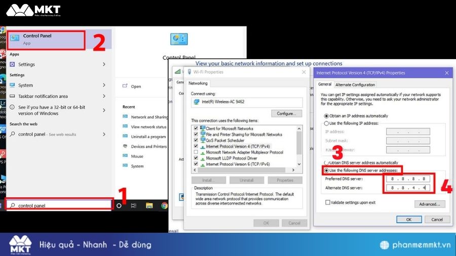 Cách đổi DNS