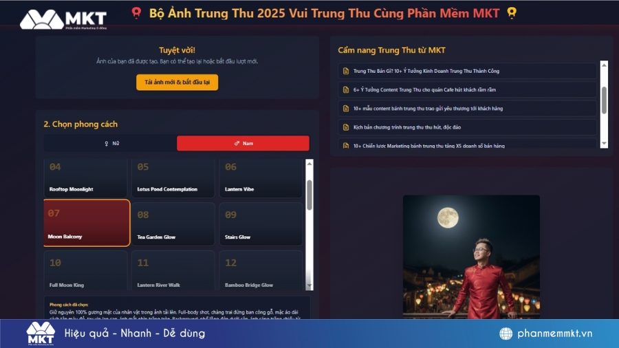 Tạo ảnh Trung thu tự động bằng AI với Phần mềm MKT