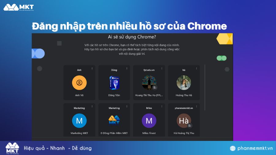 Đăng nhập trên nhiều hồ sơ trên Chrome