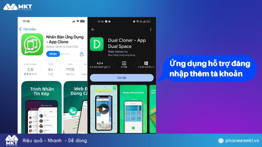 Đăng nhập trên ứng dụng khác