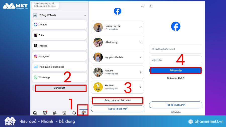 Cách đăng nhập nhiều tài khoản Facebook trên điện thoại