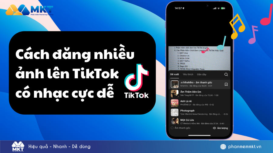 Cách đăng nhiều ảnh lên TikTok có nhạc
