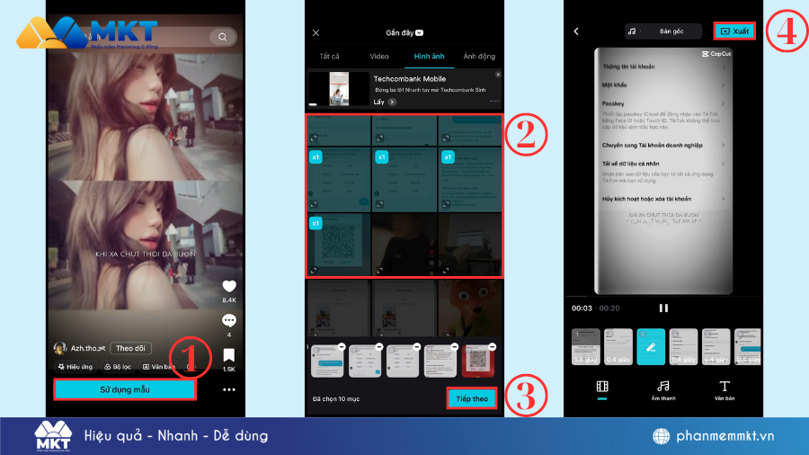 Cách đăng nhiều ảnh lên TikTok có nhạc 