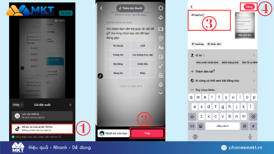 Cách đăng nhiều ảnh lên TikTok có nhạc 