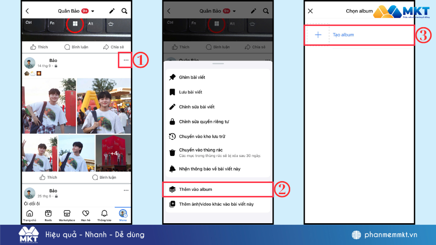 Cách đưa bài viết vào album trên Facebook đơn giản