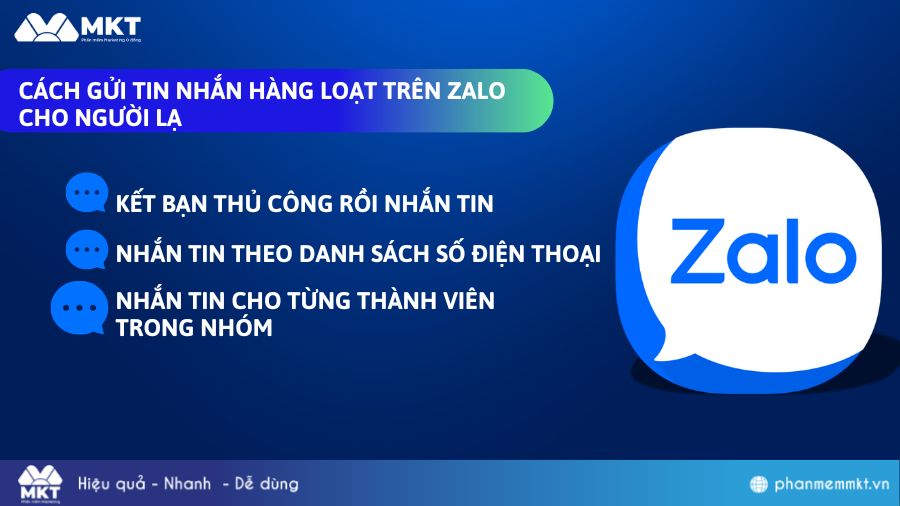 Các cách gửi tin nhắn hàng loạt trên Zalo cho người lạ thường gặp  