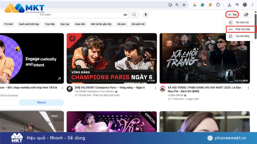 Cách Live stream trên YouTube bằng điện thoại tại nhà