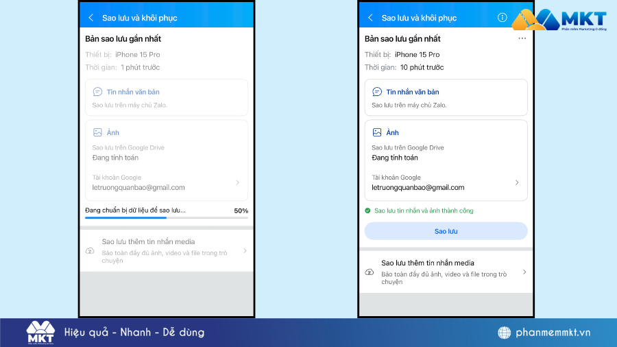 cách sao lưu tin nhắn Zalo từ máy này sang máy khác