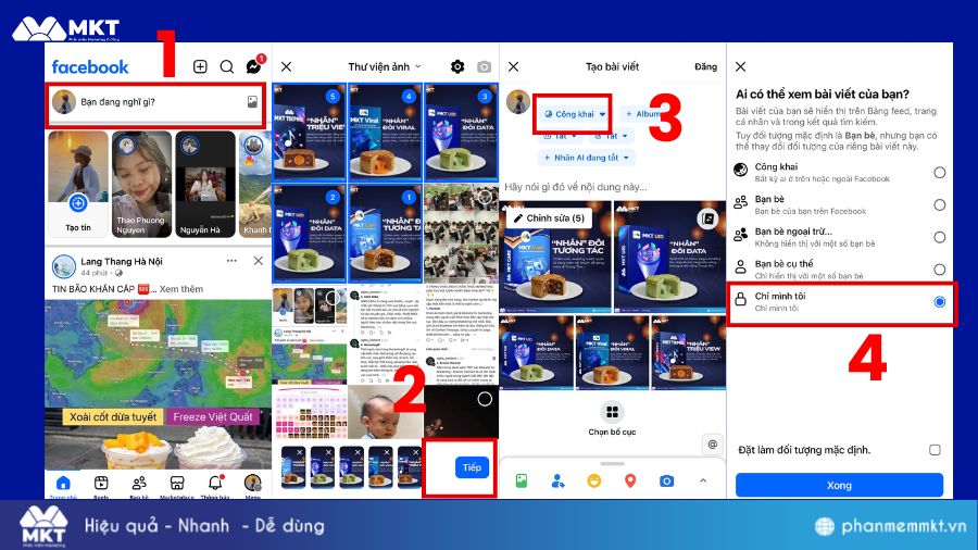 Cách đăng ảnh Facebook mà không ai biết trên điện thoại