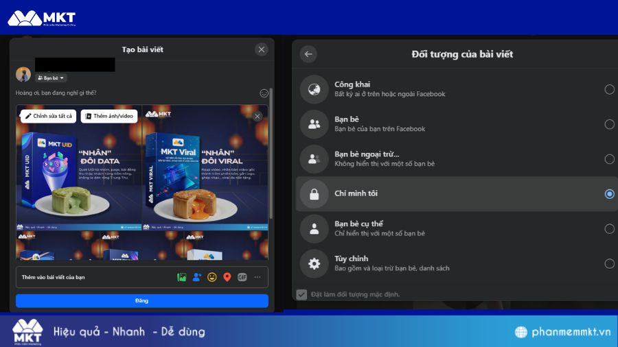 Cách thêm ảnh vào Facebook mà không ai biết trên máy tính