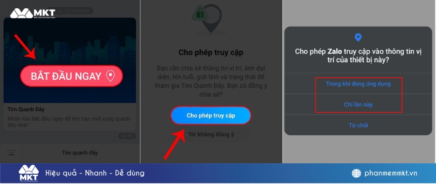Cấp quyền truy cập vị trí cho Zalo