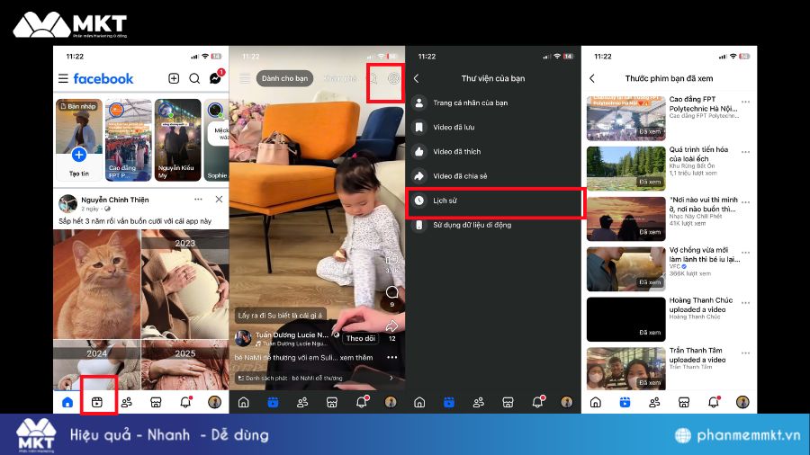 Cách xem lại video đã xem trên Facebook bằng Iphone