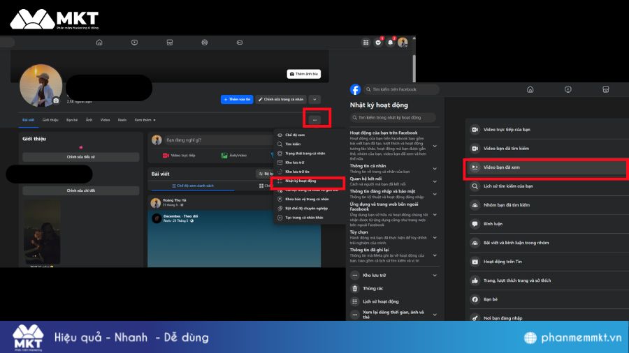Cách xem lại video đã xem trên Facebook bằng máy tính