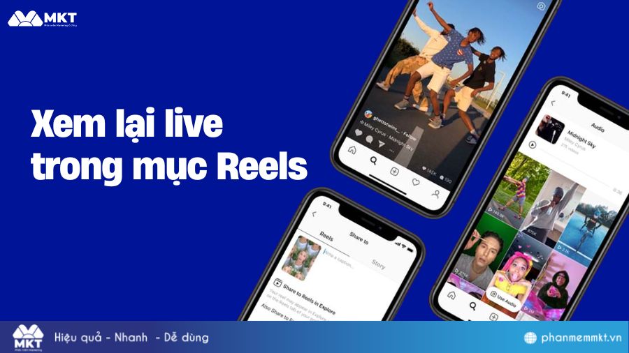 Xem lại live trong mục Reels Instagram