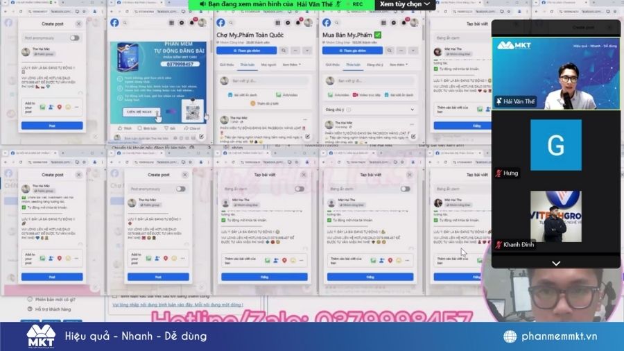 Tính năng đăng bài tự động của MKT Care được chuyên gia demo tại sự kiện