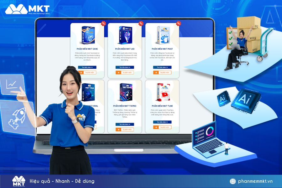 Hệ thống sản phẩm Marketing 0 đồng Phần mềm MKT